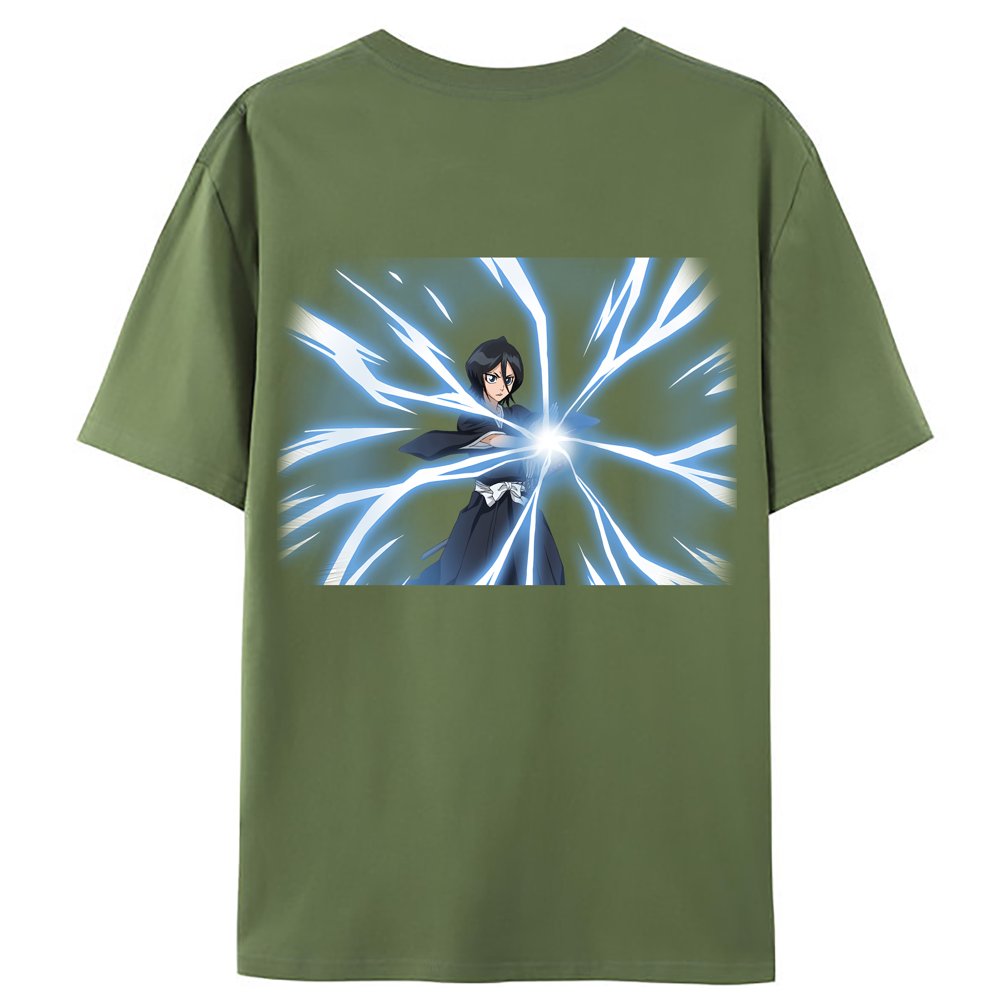 （画像用） ブリーチ 朽木ルキア BLEACH Kuchiki Rukia 綿100％ メンズ半袖Tシャツ（バックプリント） 通気性